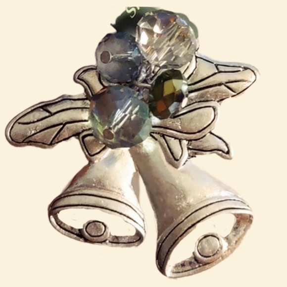 Silver Bells with Iridescent Bead dangles - Picture 11 of 15